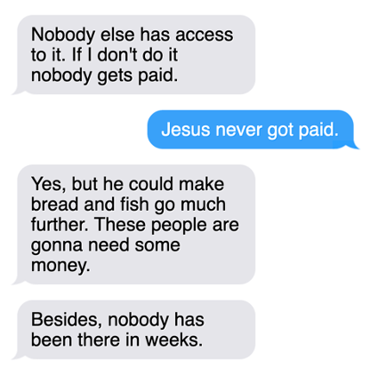 Jesus never got paid